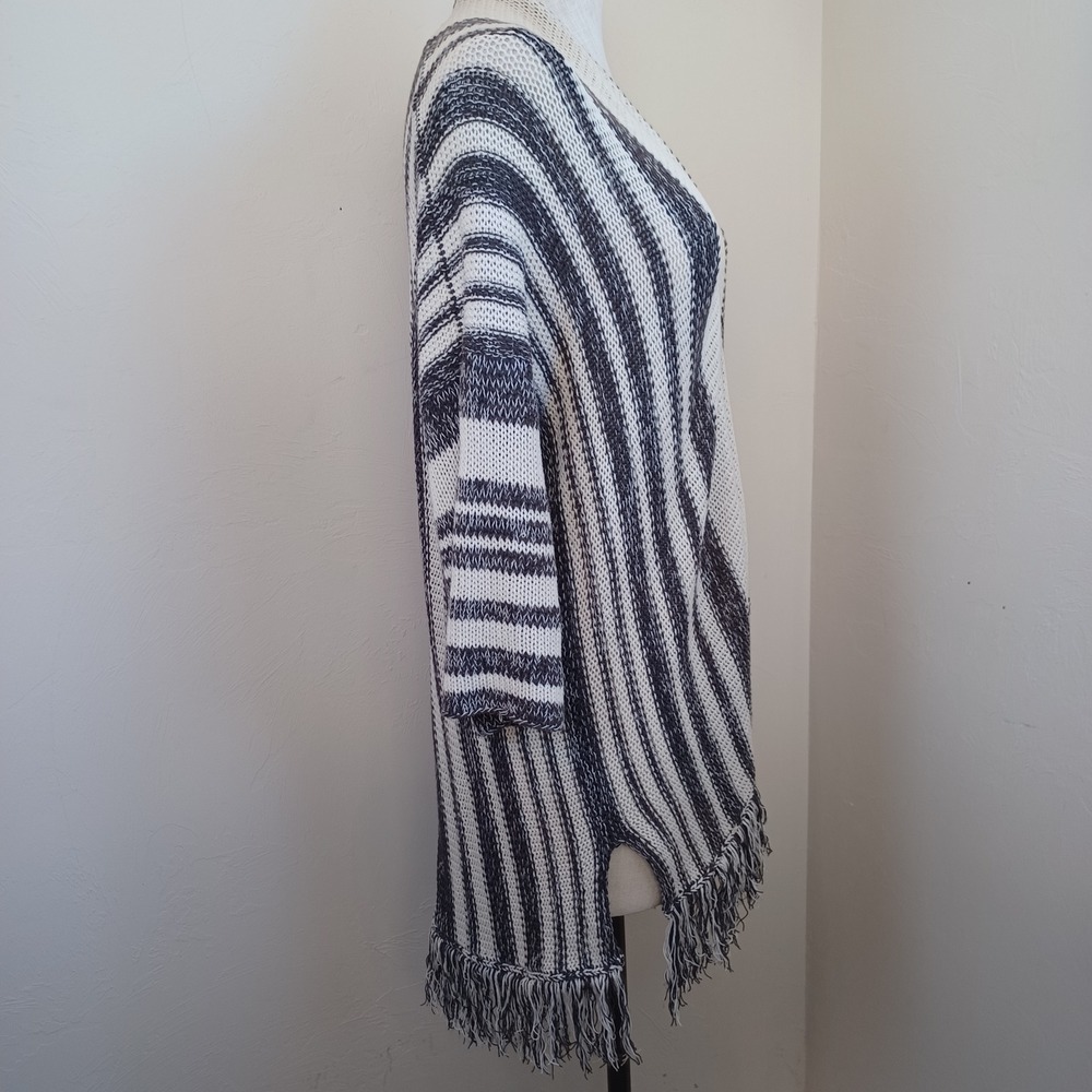 Wooden Ships Paola Buendia Striped Fringe Cardigan Sweater Women's XS S - Picture 9 of 10
